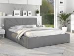 Luxusná posteľ GEORGIA 90x200 s kovovým zdvižným roštom ŠEDÁ
